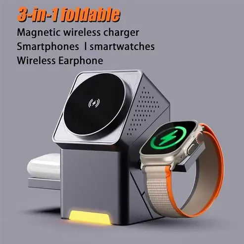 3-in-1 Magnetic Wireless Charger For phone/watch/earbuds