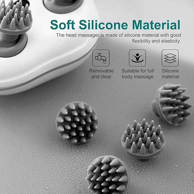 Electric Scalp Massager, Head Massager Scalp Stress Relax, Silicone Scalp Massager