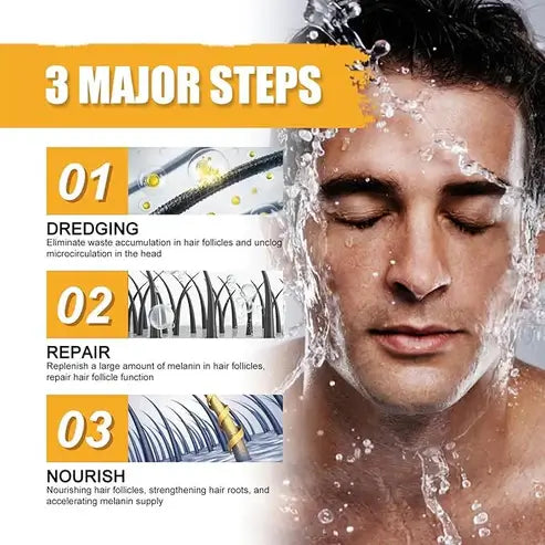 EAST MOON - Black Soap Bar Shampoo for Hair | Grey Coverage Nutrients | Hair Repair