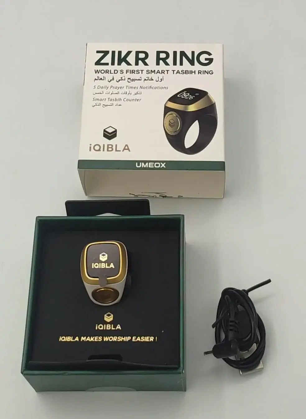 Zikr Ring, Smart Tasbih Zikr Ring, Muslim Prayer Timing Reminder