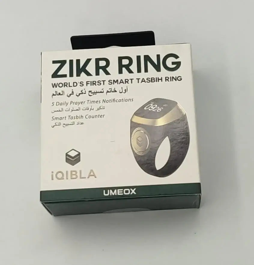 Zikr Ring, Smart Tasbih Zikr Ring, Muslim Prayer Timing Reminder